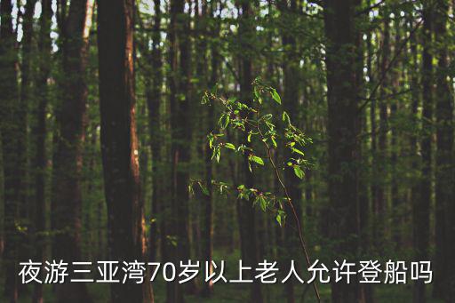 夜游三亞灣，夜游三亞灣70歲以上老人允許登船嗎