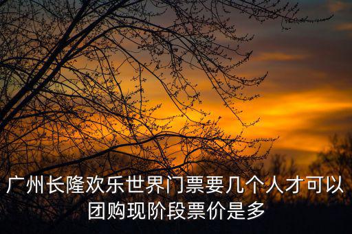 廣州長隆歡樂世界門票要幾個人才可以團購現階段票價是多