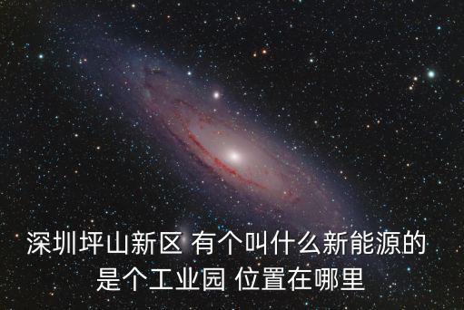 深圳坪山新區 有個叫什么新能源的 是個工業園 位置在哪里