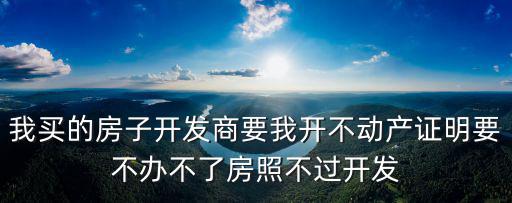 不動產(chǎn)證明怎么開，我買的房子開發(fā)商要我開不動產(chǎn)證明要不辦不了房照不過開發(fā)