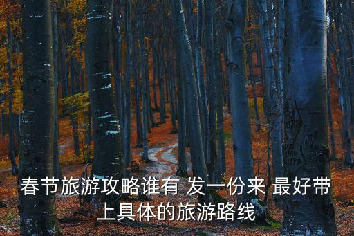 春節旅游攻略誰有 發一份來 最好帶上具體的旅游路線