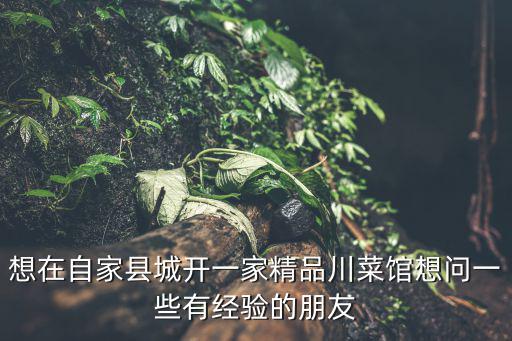 想在自家縣城開一家精品川菜館想問一些有經驗的朋友