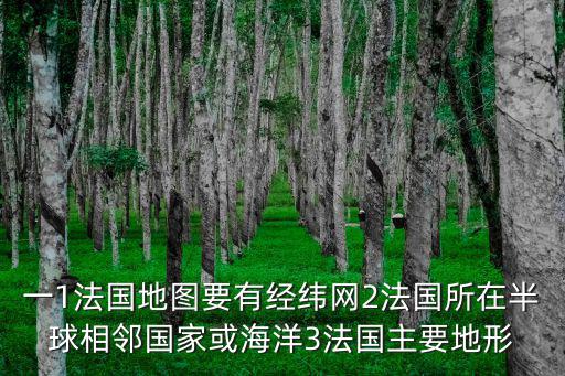 一1法國地圖要有經緯網2法國所在半球相鄰國家或海洋3法國主要地形