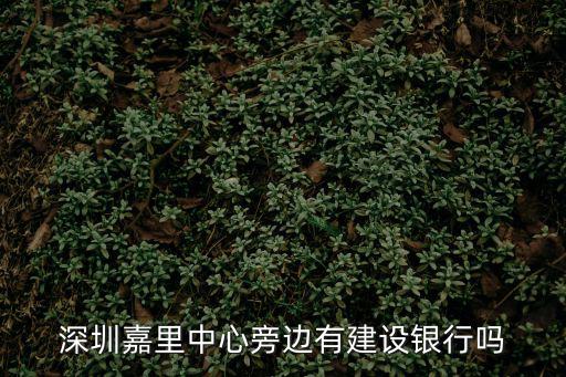 深圳嘉里中心旁邊有建設銀行嗎