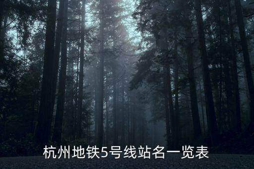 杭州地鐵5號線站名一覽表