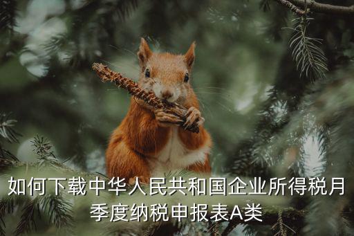 如何下載中華人民共和國企業(yè)所得稅月季度納稅申報表A類