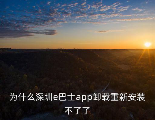 為什么深圳e巴士app卸載重新安裝不了了