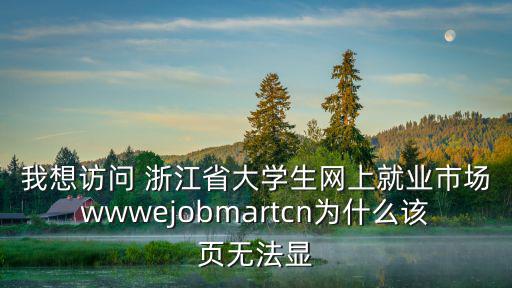 我想訪問 浙江省大學生網上就業市場wwwejobmartcn為什么該頁無法顯