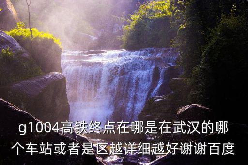 g1004高鐵終點在哪是在武漢的哪個車站或者是區越詳細越好謝謝百度