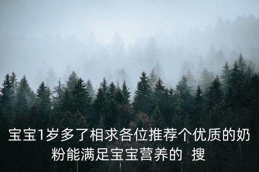 寶寶1歲多了相求各位推薦個優質的奶粉能滿足寶寶營養的  搜