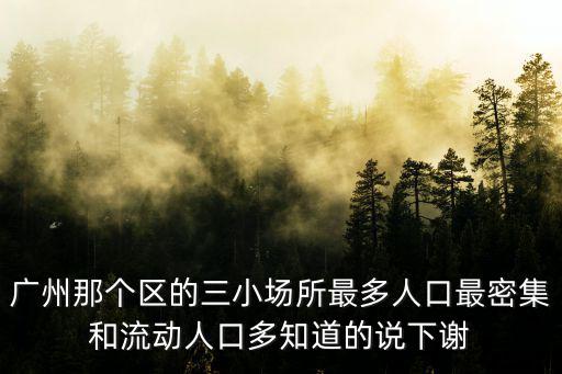 廣州那個區的三小場所最多人口最密集和流動人口多知道的說下謝