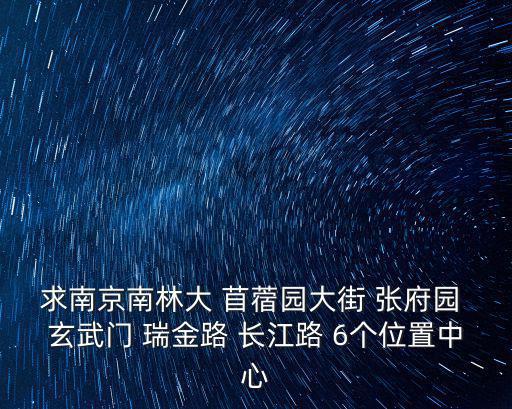 求南京南林大 苜蓿園大街 張府園 玄武門 瑞金路 長江路 6個位置中心