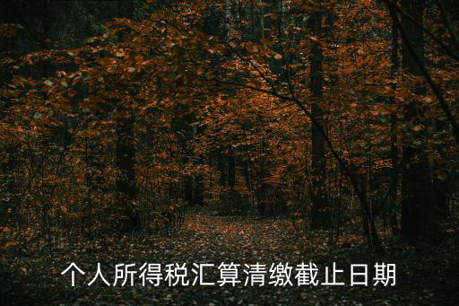 所得稅匯算清繳時間，所得稅匯算清繳時間期限