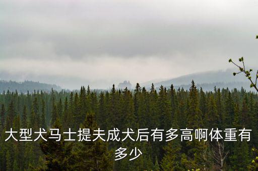 大型犬馬士提夫成犬后有多高啊體重有多少