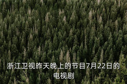 浙江衛(wèi)視昨天晚上的節(jié)目7月22日的電視劇