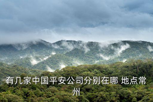 有幾家中國平安公司分別在哪 地點常州