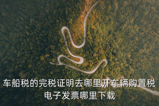 車船稅的完稅證明去哪里開車輛購置稅電子發票哪里下載