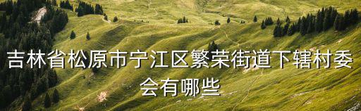 吉林省松原市寧江區(qū)繁榮街道下轄村委會有哪些