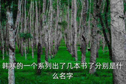 韓寒一個，韓寒的一個系列出了幾本書了分別是什么名字