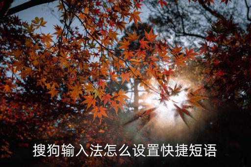 搜狗輸入法怎么設置快捷短語