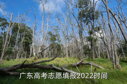 廣東高考志愿填報，2022年廣東高考志愿填報時間