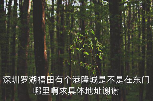 深圳羅湖福田有個港隆城是不是在東門哪里啊求具體地址謝謝