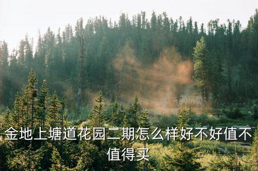 金地上塘道花園二期怎么樣好不好值不值得買