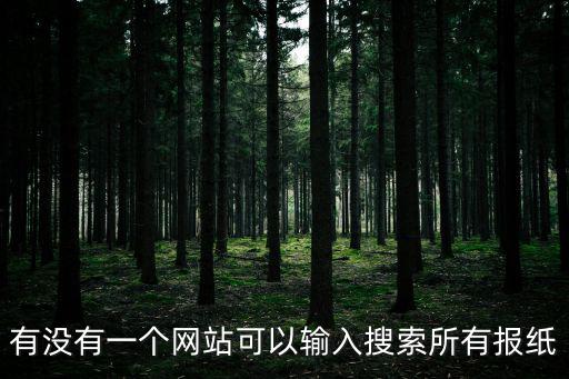 有沒有一個網站可以輸入搜索所有報紙