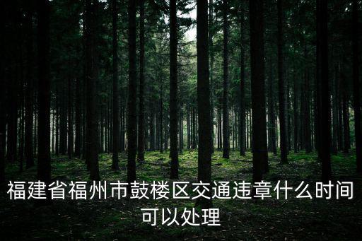 福建省福州市鼓樓區交通違章什么時間可以處理