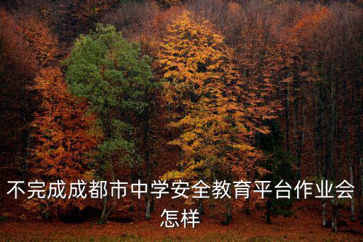 不完成成都市中學安全教育平臺作業會怎樣