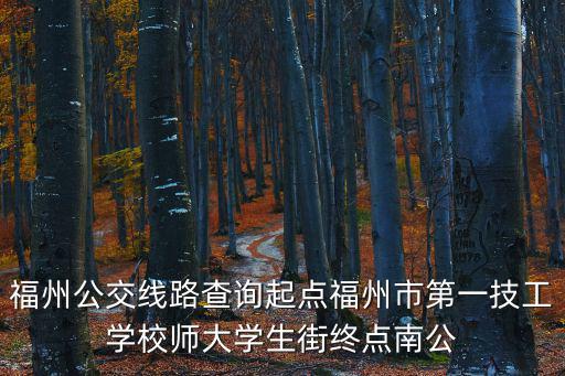 福州公交線路查詢起點福州市第一技工學校師大學生街終點南公
