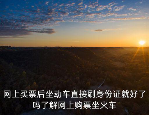 網上買票后坐動車直接刷身份證就好了嗎了解網上購票坐火車