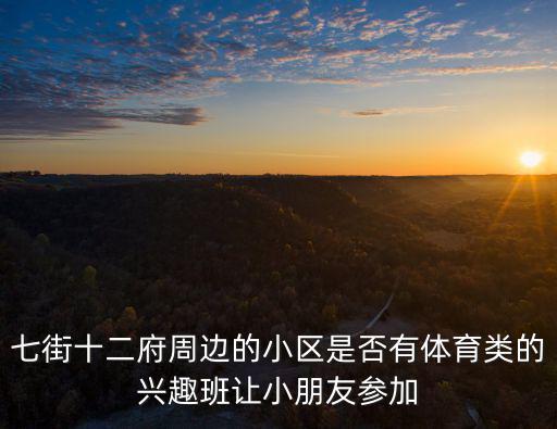 七街十二府周邊的小區(qū)是否有體育類的興趣班讓小朋友參加