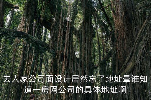 去人家公司面設(shè)計(jì)居然忘了地址暈誰知道一房網(wǎng)公司的具體地址啊