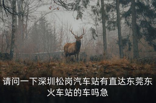 請問一下深圳松崗汽車站有直達東莞東火車站的車嗎急