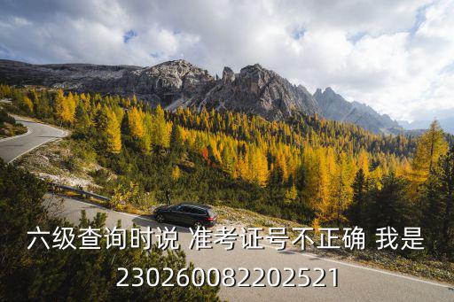 六級查詢時說 準考證號不正確 我是230260082202521