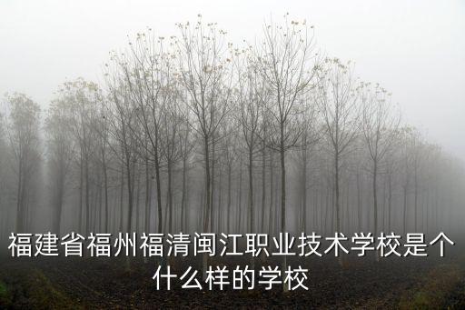 福建省福州福清閩江職業(yè)技術學校是個什么樣的學校