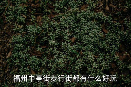 福州中亭街步行街都有什么好玩