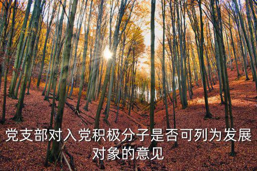 黨支部對入黨積極分子是否可列為發展對象的意見