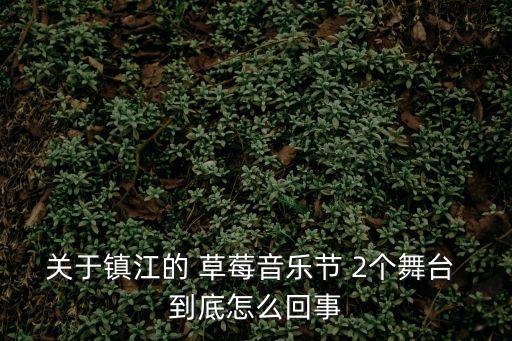 鎮(zhèn)江音樂節(jié)，關(guān)于鎮(zhèn)江的 草莓音樂節(jié) 2個舞臺 到底怎么回事