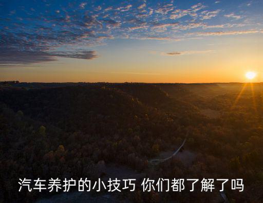 汽車養護的小技巧 你們都了解了嗎
