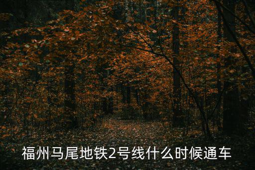 福州馬尾地鐵2號線什么時候通車