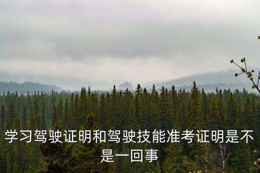 學習駕駛證明和駕駛技能準考證明是不是一回事