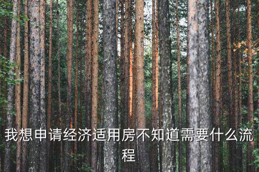 我想申請經濟適用房不知道需要什么流程