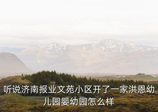 聽(tīng)說(shuō)濟(jì)南報(bào)業(yè)文苑小區(qū)開(kāi)了一家洪恩幼兒園嬰幼園怎么樣