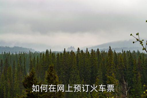如何在網上預訂火車票