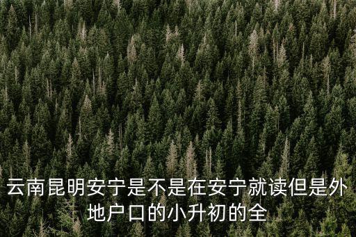 云南昆明安寧是不是在安寧就讀但是外地戶口的小升初的全
