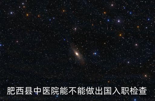 肥西縣中醫(yī)院能不能做出國入職檢查