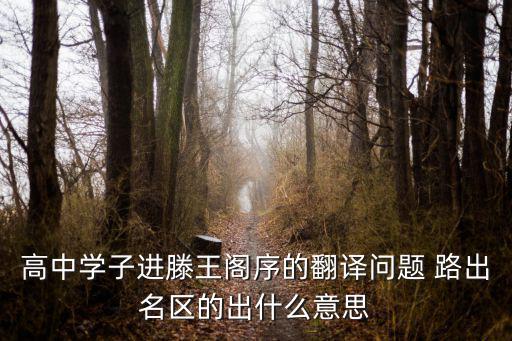 高中學子進滕王閣序的翻譯問題 路出名區的出什么意思