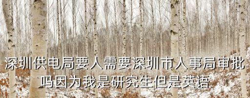 深圳供電局要人需要深圳市人事局審批嗎因為我是研究生但是英語